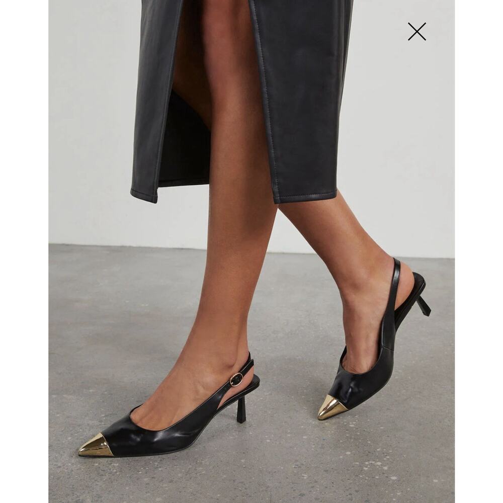 Vici Black and Gold Heels